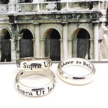 Load image into Gallery viewer, 925 Sterling Silver Latin Motto Ring | Ut Supra Ut Intra | As Above so Below | Crystal Heart Melbourne Australia since 1986
