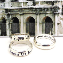 Load image into Gallery viewer, 925 Sterling Silver Latin Motto Ring | Ut Supra Ut Intra | As Above so Below | Crystal Heart Melbourne Australia since 1986
