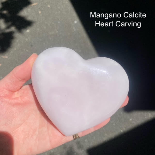 Mangano Calcite Heart Carving