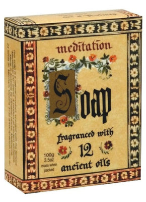 Meditation Soap | Meditation | Meditation Range | Pure Essential Oils | Perfume | Soap | Sensual | Relaxing | Natural | Lavender Oil | Orange Oil | Cedarwood Oil | Patchouli Oil | Bergamot Oil | Aware Environmental | Crystal Heart Melbourne Australia since 1986