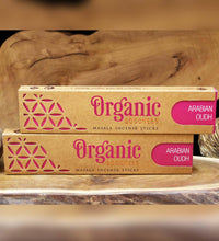 Load image into Gallery viewer, Organic Masala Incense Sticks - Arabian Oudh | Handmade | Non toxic | No child labour | Recycled &amp; environmentally friendly | Beautifully Smelling Incense | Satya Sai Baba | Crystal Heart Since 1986 | 