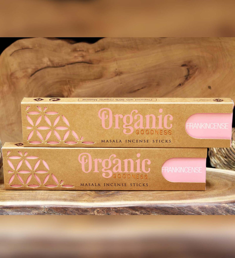 Organic Masala Incense Sticks - Frankincense | Handmade | Non toxic | No child labour | Recycled & environmentally friendly | Beautifully Smelling Incense | Satya Sai Baba | Crystal Heart Since 1986 | 