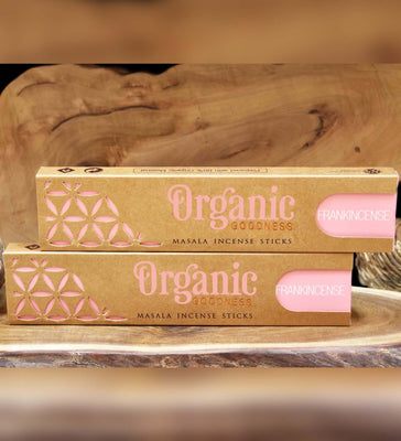 Organic Masala Incense Sticks - Frankincense | Handmade | Non toxic | No child labour | Recycled & environmentally friendly | Beautifully Smelling Incense | Satya Sai Baba | Crystal Heart Since 1986 | 
