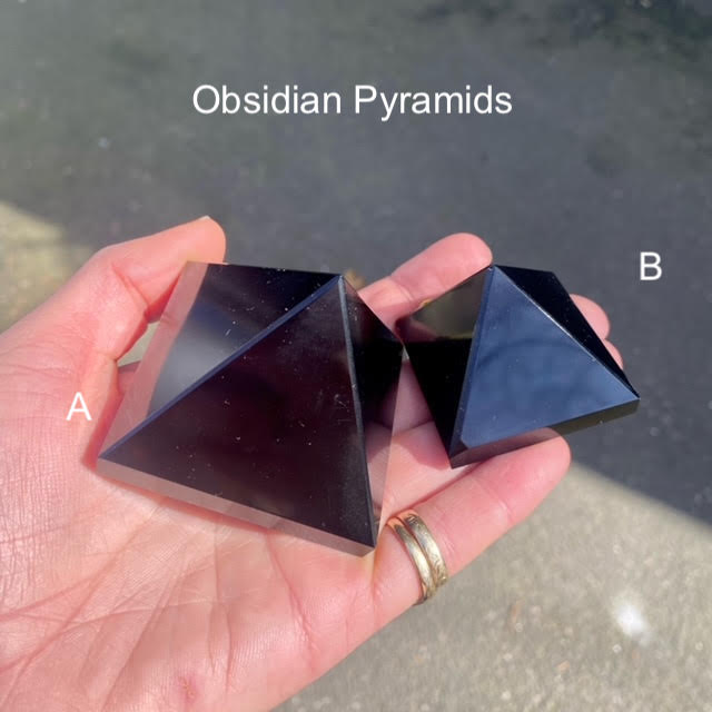 Obsidian Crystal Pyramid | Protective | Grounding | Connection to unresolved emotions |  | Genuine Gems from Crystal Heart Melbourne since 1986