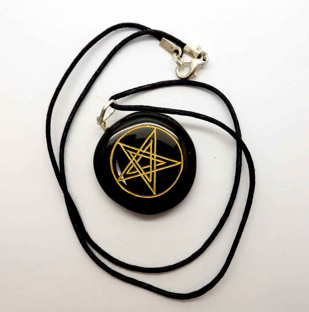 pentacle gold black onyx pendant