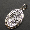 St Christopher carrying Jesus Stirling Silver Pendant Protection protecter travellers St Christopher carrying Jesus | 925 Sterling Silver | Small  Oval Pendant | Nice detail | Christian medallion | Protection for travellers | Crystal Heart Melbourne Australia since 1986