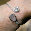 Rose Quartz Cuff Bracelet, 925 Silver, ks