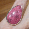 Thulite (Rosaline) Ring | Teardop Cabochon | 925 Sterling Silver | US Size 7, AUS Size N1/2 | | Perfect deep pinkish red Zoisite variety from Norway | Healing Nurturing Relationship Emotional Trauma | Public speaking | Genuine Gems from Crystal Heart Melbourne Australia since 1986