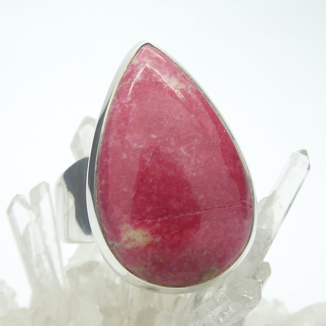 Thulite Ring, Teardrop Cabochon, 925 Silver, g2