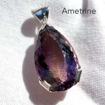 Ametrine Pendant, Faceted Teardrop, 925 Silver g6