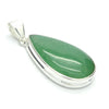 Green Aventurine Pendant | Teardrop Cabochon | Good Sterling Silver stepped bezel setting | Open Back | Known as The  'All Round Healer' | Plexus and Physical Heart |  more natural breathing and all the health benefits accruing from that | Genuine Gems from Crystal Heart Melbourne Australia since 1986