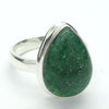 Teardrop Cabochon of Green Aventurine | Ring | US Size 9.5  | AUS Size S1/2  | Good quality Sterling Silver setting | Known as The  'All Round Healer' | Plexus and Physical Heart |  more natural breathing and all the health benefits accruing from that | Genuine Gems from Crystal Heart Melbourne Australia since 1986