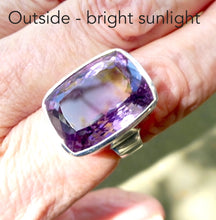 Load image into Gallery viewer, Amethyst Ring | Huge Faceted Emerald Cut | Some Zoning | 925 Sterling Silver | US Size 9 | AUS or EU Size R1/2 | Meditation | Balance | Purifying | Aquarius Pisces | Genuine Gems from Crystal Heart Melbourne Australia since 1986