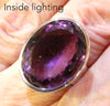 Amethyst Ring | Very Large Faceted Oval | Some Zoning | 925 Sterling Silver | US Size 8 | AUS or EU Size P1/2 | Meditation | Balance | Purifying | Aquarius Pisces | Genuine Gems from Crystal Heart Melbourne Australia since 1986