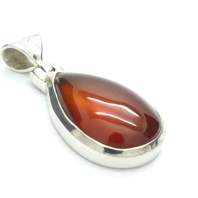 Orange Hessonite Garnet Pendant  | Cinnamon Garnet | Teardrop Cabochon | 925 Sterling Silver Softly stimulating & Centering | Prosperity | Genuine Gems from Crystal Heart Melbourne Australia since 1986