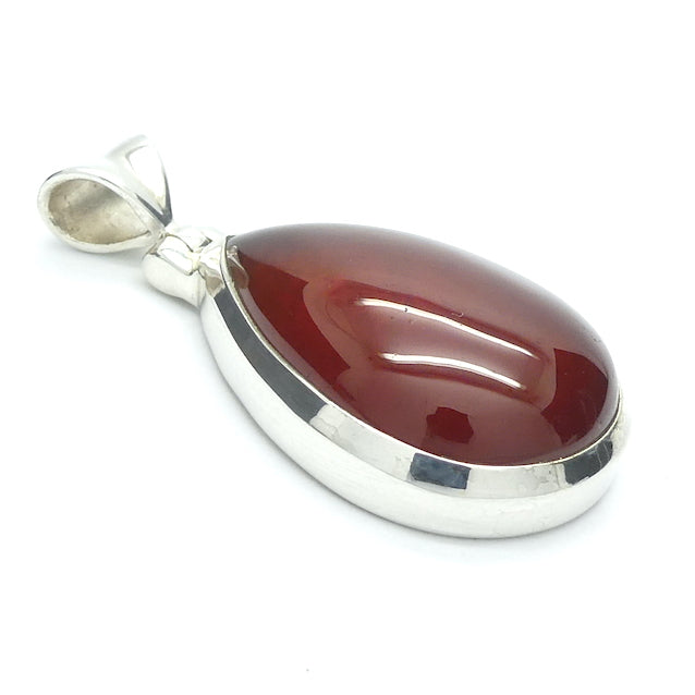 Orange Hessonite Garnet Pendant  | Cinnamon Garnet | Teardrop Cabochon | 925 Sterling Silver |  Stimulating & Centering | Creativity | Prosperity | Genuine Gems from Crystal Heart Melbourne Australia since 1986