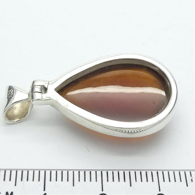 Orange Hessonite Garnet Pendant  | Cinnamon Garnet | Teardrop Cabochon | 925 Sterling Silver |  Stimulating & Centering | Creativity | Prosperity | Genuine Gems from Crystal Heart Melbourne Australia since 1986