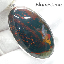 Load image into Gallery viewer, Bloodstone or Heliotrope Pendant | Cabochon | Blood Red Spots in Green Jasper | Easter Stone | 925 Sterling Silver | Kundalini Healing and transformation | Genuine Gems from Crystal Heart Melbourne Australia since 1986