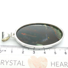 Load image into Gallery viewer, Bloodstone or Heliotrope Pendant | Cabochon | Blood Red Spots in Green Jasper | Easter Stone | 925 Sterling Silver | Kundalini Healing and transformation | Genuine Gems from Crystal Heart Melbourne Australia since 1986