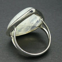 Load image into Gallery viewer, Natural Rainbow Moonstone Ring | Large Teardrop Cabochon | Good Transparency with Blue Flashes | US Size 7.75  | Aus Size P | 925 Sterling Silver |  Cancer Libra Scorpio Stone | Genuine Gems from Crystal Heart Melbourne Australia 1986