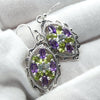 Peridot and Amethyst Gemstone Earrings | 9 Faceted ovals | 925 Sterling Silver | Genuine Gems from Crystal Heart Melbourne Australia since 1986