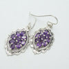 Amethyst Gemstone Earrings | 9 Faceted ovals individually claw set  | 925 Sterling Silver | Genuine Gems from Crystal Heart Melbourne Australia since 1986