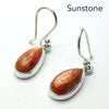 Natural Sunstone Earrings | Sparkling Teardrop Cabochon | 925 Sterling Silver  | Classic Bezel Setting | Open Back | Positive Uplifting emotions  | Leo Libra Star Stone | Genuine Gems from Crystal Heart Melbourne Australia since 1986