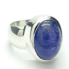 Load image into Gallery viewer, Tanzanite Gemstone Ring | Large Oval Cabochon | Nice blue violet colour and Transparency | 925 Sterling Silver | US Ring Size 9.25 | AUS Size S | Achieve your spiritual potential  | Genuine Gems from Crystal Heart Melbourne since 1986