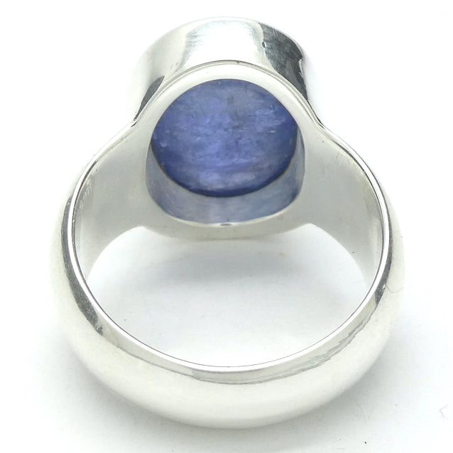 Tanzanite Gemstone Ring | Large Oval Cabochon | Nice blue violet colour and Transparency | 925 Sterling Silver | US Ring Size 9.25 | AUS Size S | Achieve your spiritual potential  | Genuine Gems from Crystal Heart Melbourne since 1986