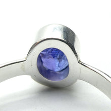 Load image into Gallery viewer, Tanzanite Ring | Faceted Oval | Lovely Sapphire Blue with Violet Fire | 925 sterling Silver | US Size 7 | AUS Size N1/2 | Smooth the Path | Achieve your highest potential | Transform stress into Joy with Beauty  | Mt Kilimanjaro | Genuine Gems from Crystal Heart Melbourne Australia since 1986 | Mt Kilimanjaro 