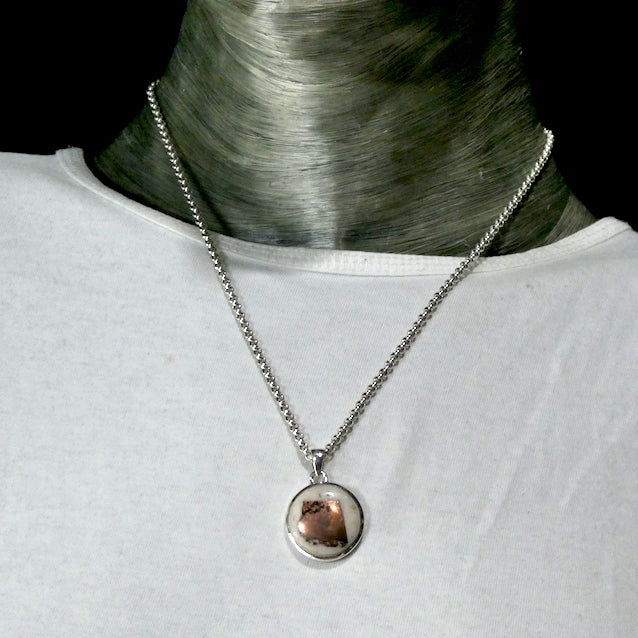 Copper in Agate Dolomite Pendant, | 925 Sterling Silver | Nurturing Sun energy | Genuine Gems from Crystal Heart Melbourne Australia  since 1986