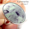 Kammerite Ring | Kammererite Cabochon Ova; | Purple in White | 925 Sterling Silver | Besel Set | Open Back | US Size 7 | AUS Size N1/2  | Clear negative thoughts and energies | Awaken the soul and detox the Heart | Optimism over despair | Genuine Gems from Crystal Heart Melbourne Australia  since 1986