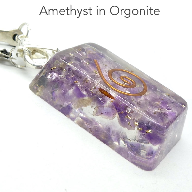 Orgone Crystal Pendant | Orgonite embedded with Amethyst Crystals | Genuine Gems from Crystal Heart Melbourne since 1986