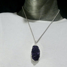 Load image into Gallery viewer, Amethyst Pendant | Druzy Oval Cluster | Deep Purple | 925 Sterling Silver | Bezel Set with open back | Genuine Gems from Crystal Heart Melbourne Australia since 1986