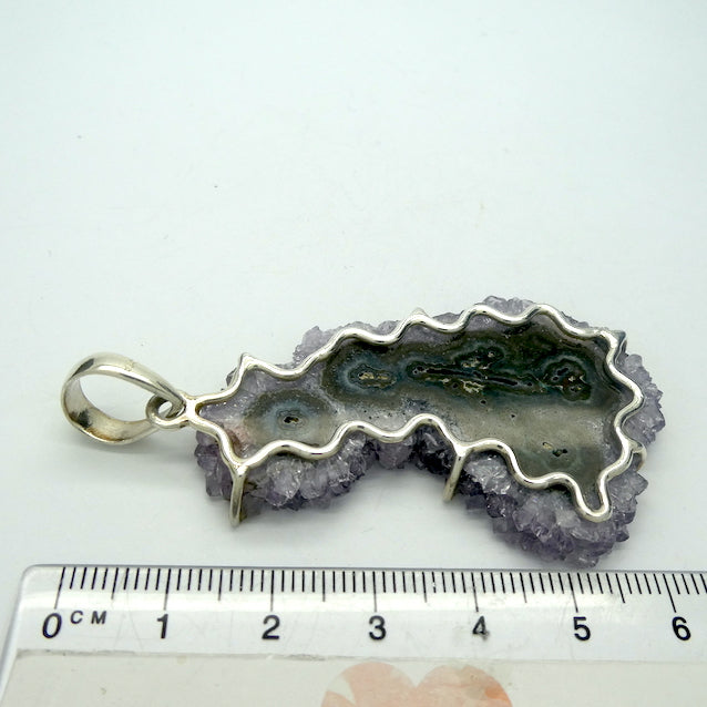 Amethyst Stalactite Slice Pendant | Large Crystal Flower | Claw Set | 925 Silver | Genuine Gems from Crystal Heart Melbourne Australia since 1986