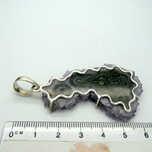 Load image into Gallery viewer, Amethyst Stalactite Slice Pendant | Large Crystal Flower | Claw Set | 925 Silver | Genuine Gems from Crystal Heart Melbourne Australia since 1986