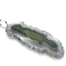 Load image into Gallery viewer, Amethyst Stalactite Slice Pendant | Large Crystal Flower | Claw Set | 925 Silver | Genuine Gems from Crystal Heart Melbourne Australia since 1986