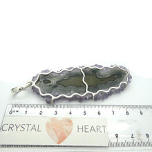 Load image into Gallery viewer, Amethyst Stalactite Slice Pendant | Large Crystal Flower | Claw Set | 925 Silver | Genuine Gems from Crystal Heart Melbourne Australia since 1986