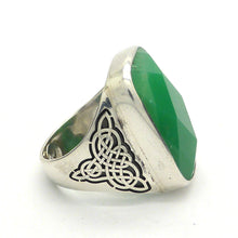 Load image into Gallery viewer, 925 Sterling silver Ring | Italian Made | Chrysoprase | Celtic Knotwork | Male | Australian supplier | Melbourne Australia 