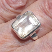Load image into Gallery viewer, Morganite Ring | Large Faceted Oblong | Pink Beryl | Good Color &amp;Translucency | 925 Sterling Silver | Besel Set | Comfy Curved Bezel | US Size 7.75 | AUS Size P | Divine Love | Libra Stone | Genuine Gems from Crystal Heart Melbourne Australia since 1986