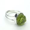 Peridot Ring | Raw Uncut Nugger | Gem Quality | 925 Sterling Silver | Bezel Set |  Open Back | Double Band | US Size 9 | AUS Size R1/2 | Genuine Gems from Crystal Heart Melbourne Australia since 1986