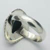 Turquoise Ring | Mongolian | Nice greenish blue | Teardrop Cabochon | 925 Sterling Silver | Wide Sun Ray Silver Border | Bezel Setting | open back | US Size 9.5 |  AUS Size S1/2 | Genuine Gems from Crystal Heart Melbourne since 1986