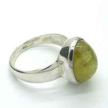 Load image into Gallery viewer, Cat&#39;s Eye Chrysoberyl Ring | Bright Yellow with hint of Green  | 925 Sterling Silver | Simple well made setting | Bezel Set | Open Back | US Size 9 | AUD Size LR1/2 | Energise | Protect | Focus Thought | Positive | Genuine Gems from Crystal Heart Melbourne Australia since 1986