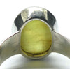 Cat's Eye Chrysoberyl Ring | Bright Yellow with hint of Green  | 925 Sterling Silver | Simple well made setting | Bezel Set | Open Back | US Size 9 | AUD Size LR1/2 | Energise | Protect | Focus Thought | Positive | Genuine Gems from Crystal Heart Melbourne Australia since 1986