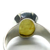 Cat's Eye Chrysoberyl Ring | Bright Yellow with hint of Green  | 925 Sterling Silver | Simple well made setting | Bezel Set | Open Back | US Size 9.75 | AUD Size V | Energise | Protect | Focus Thought | Positive | Genuine Gems from Crystal Heart Melbourne Australia since 1986