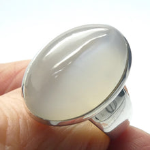 Load image into Gallery viewer, Moonstone Ring | Oval Cabochon | Polished to emphasise the cats eye chatoyancy | US Size 8  | Aus Size P1/2 | 925 Sterling Silver |  Cancer Libra Scorpio Stone | Genuine Gems from Crystal Heart Melbourne Australia 1986