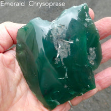 Load image into Gallery viewer, Emerald Chrysoprase | Chrome chalcedony | Mtorolite | Zimbabwe | Natural slice | One side polished | Genuine Gemstones from Crystal Heart Melbourne Australia since 1986