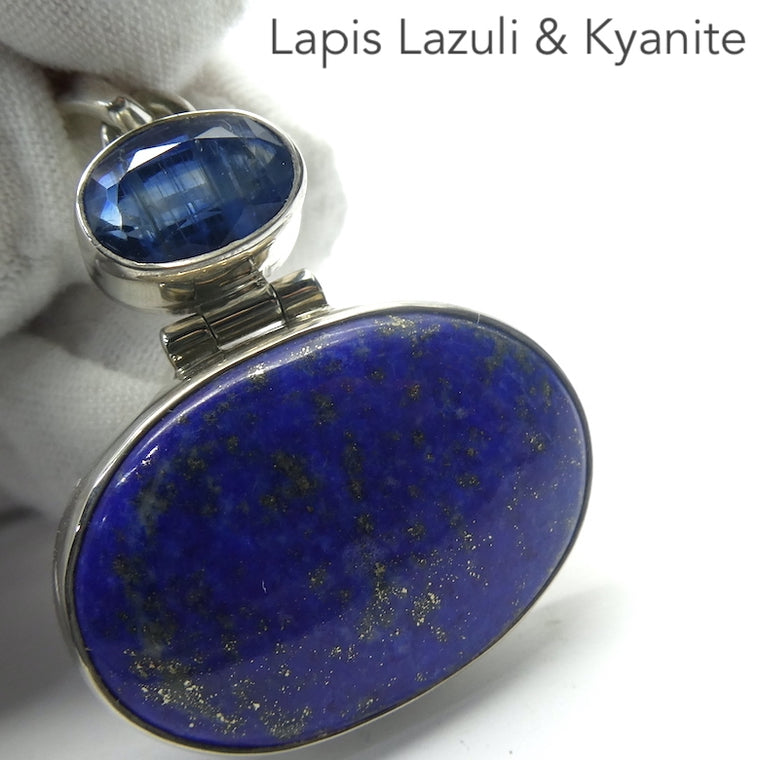 Lapis Lazuli Pendant with faceted Blue Kyanite, 925 Silver s2