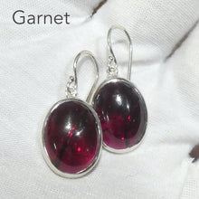 Load image into Gallery viewer, Red Garnet Earrings | Large Cabochon Ovals |  925 Sterling Silver | Energising, Warm, Centering  | Genuine Gems from Crystal Heart Melbourne Australia since 1986