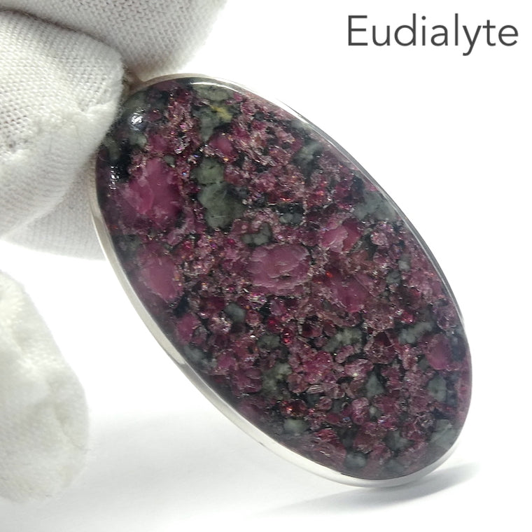 Eudialyte Pendant, Oval Cabochon, 925 Silver r2